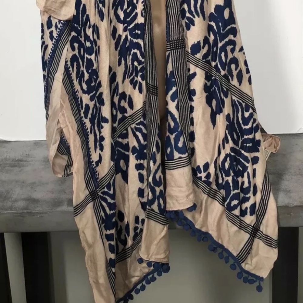 Macchia di Ruggine Navy & Beige Boho Kimono NEW NWT One Size Fits Most - Picture 5 of 8